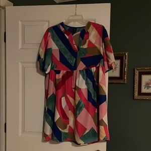 Colorful Geometric Pattern Dress
